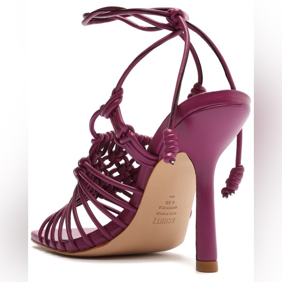 NEW SCHUTZ Adin Leather Lace Up Heel Sandals Size 8B - Picture 7 of 8